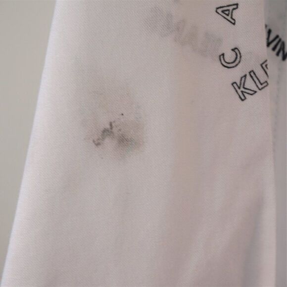 Calvin Klein Jeans All Over Print Dress Shirt Boys Button Up White Sz M Flaw - Picture 10 of 10